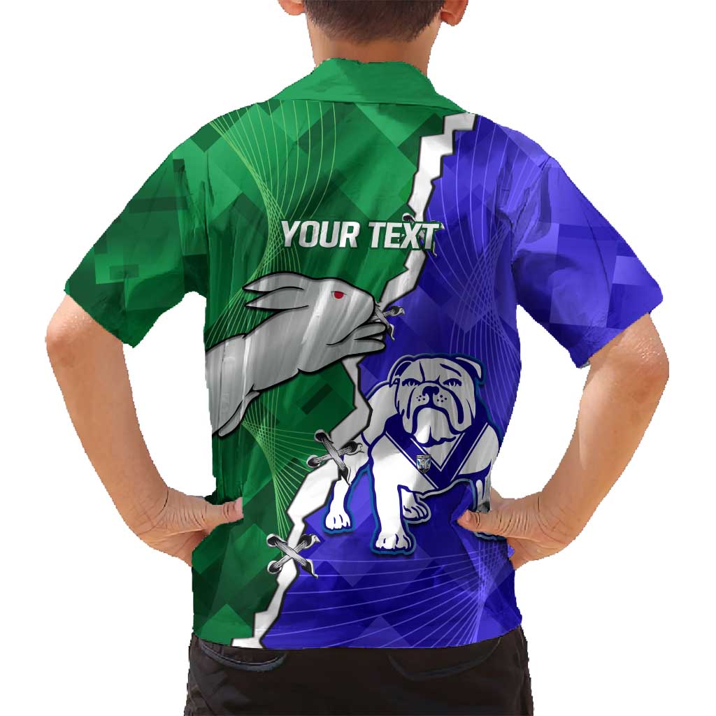 Personalised Rabbitohs and Bulldogs Family Matching Summer Maxi Dress and Hawaiian Shirt Dynamic Sporty Version