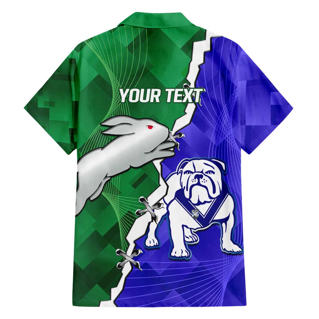 Personalised Rabbitohs and Bulldogs Family Matching Summer Maxi Dress and Hawaiian Shirt Dynamic Sporty Version
