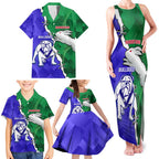 Personalised Rabbitohs and Bulldogs Family Matching Tank Maxi Dress and Hawaiian Shirt Dynamic Sporty Version