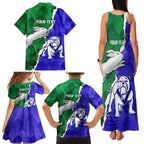 Personalised Rabbitohs and Bulldogs Family Matching Tank Maxi Dress and Hawaiian Shirt Dynamic Sporty Version