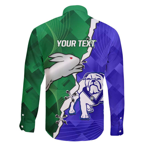 Personalised Rabbitohs and Bulldogs Family Matching Tank Maxi Dress and Hawaiian Shirt Dynamic Sporty Version