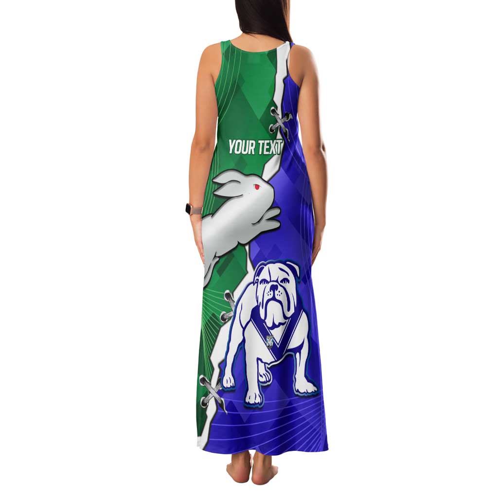 Personalised Rabbitohs and Bulldogs Family Matching Tank Maxi Dress and Hawaiian Shirt Dynamic Sporty Version
