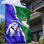 Rabbitohs and Bulldogs Garden Flag Dynamic Sporty Version