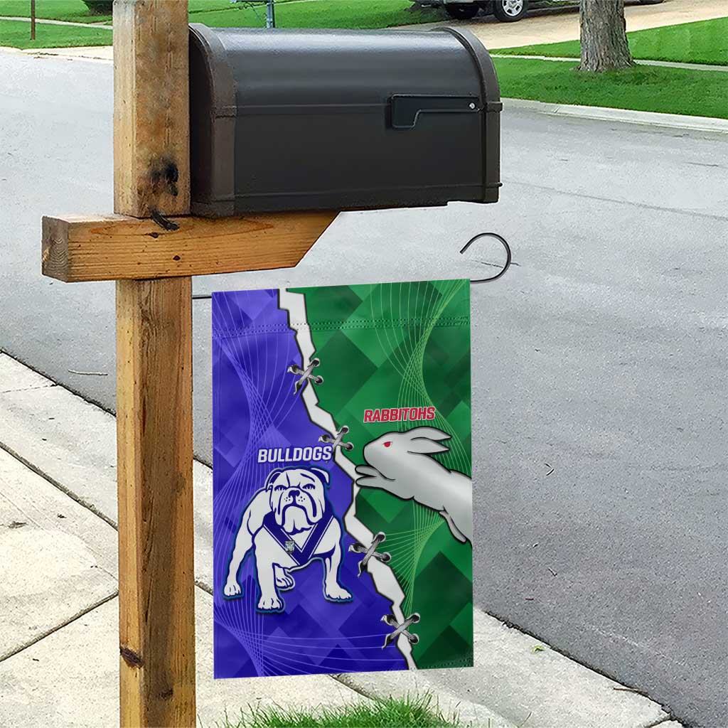 Rabbitohs and Bulldogs Garden Flag Dynamic Sporty Version