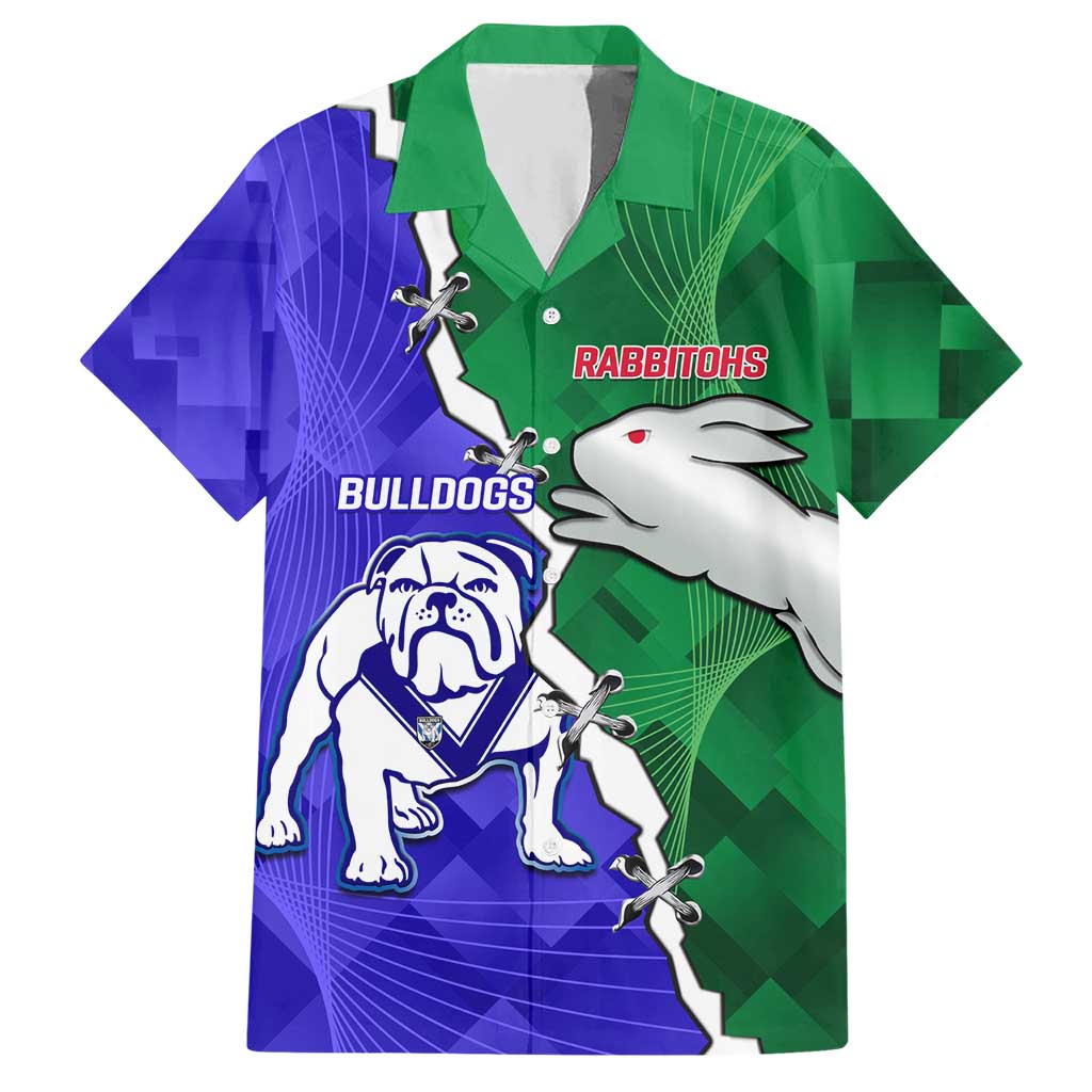 Personalised Rabbitohs and Bulldogs Hawaiian Shirt Dynamic Sporty Version