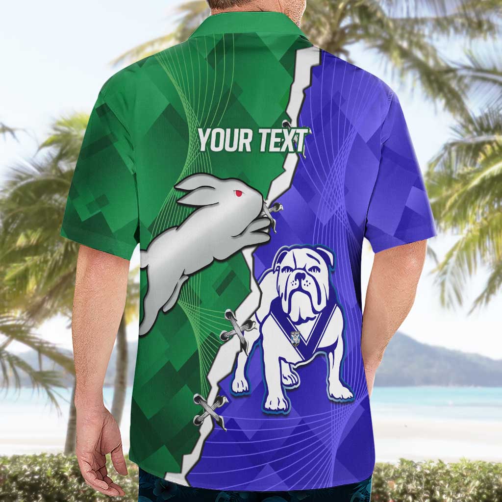 Personalised Rabbitohs and Bulldogs Hawaiian Shirt Dynamic Sporty Version