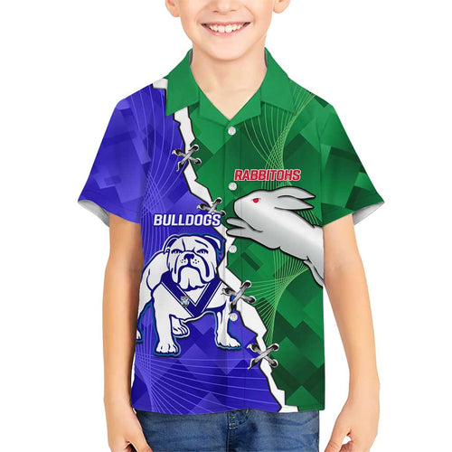 Personalised Rabbitohs and Bulldogs Hawaiian Shirt Dynamic Sporty Version