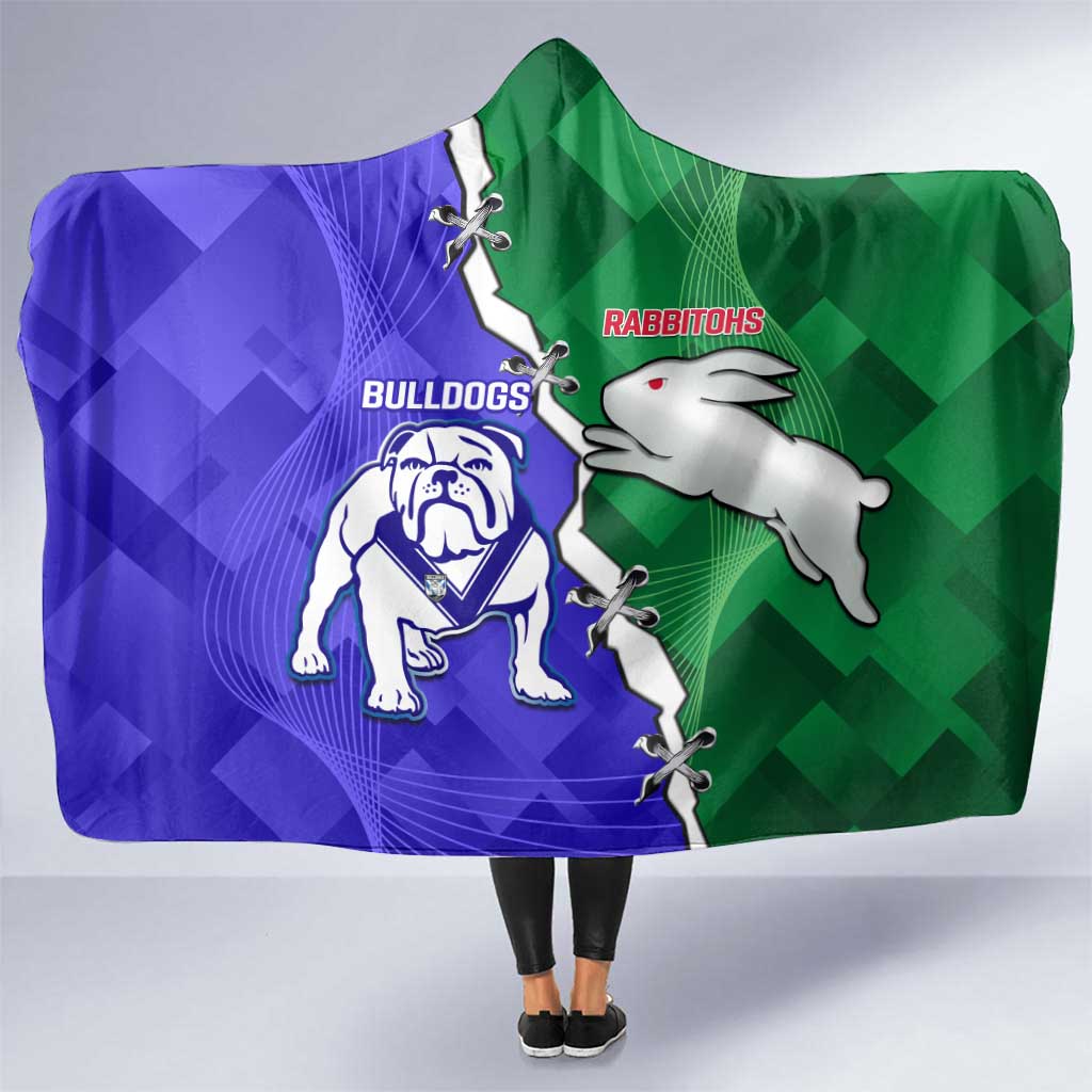 Rabbitohs and Bulldogs Hooded Blanket Dynamic Sporty Version