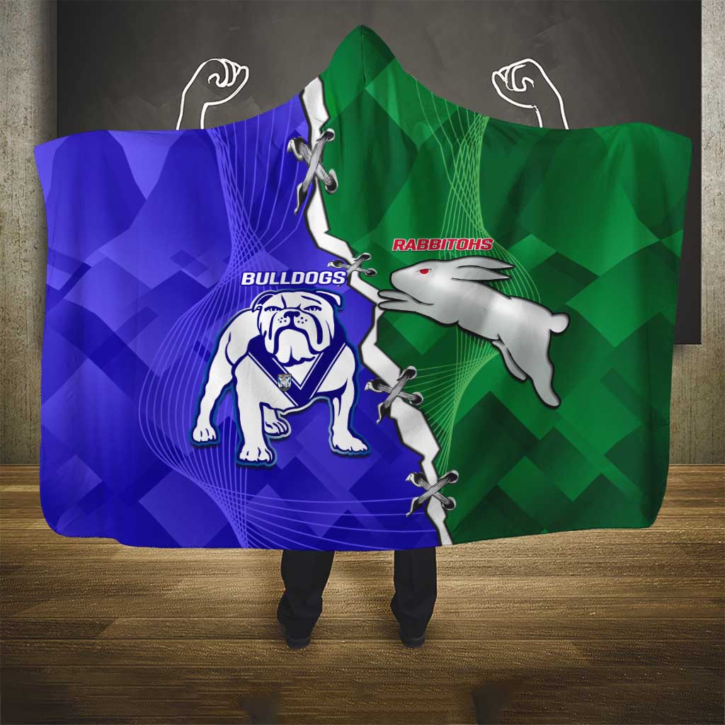 Rabbitohs and Bulldogs Hooded Blanket Dynamic Sporty Version