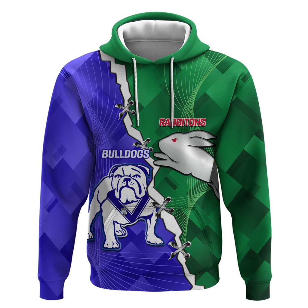Personalised Rabbitohs and Bulldogs Hoodie Dynamic Sporty Version