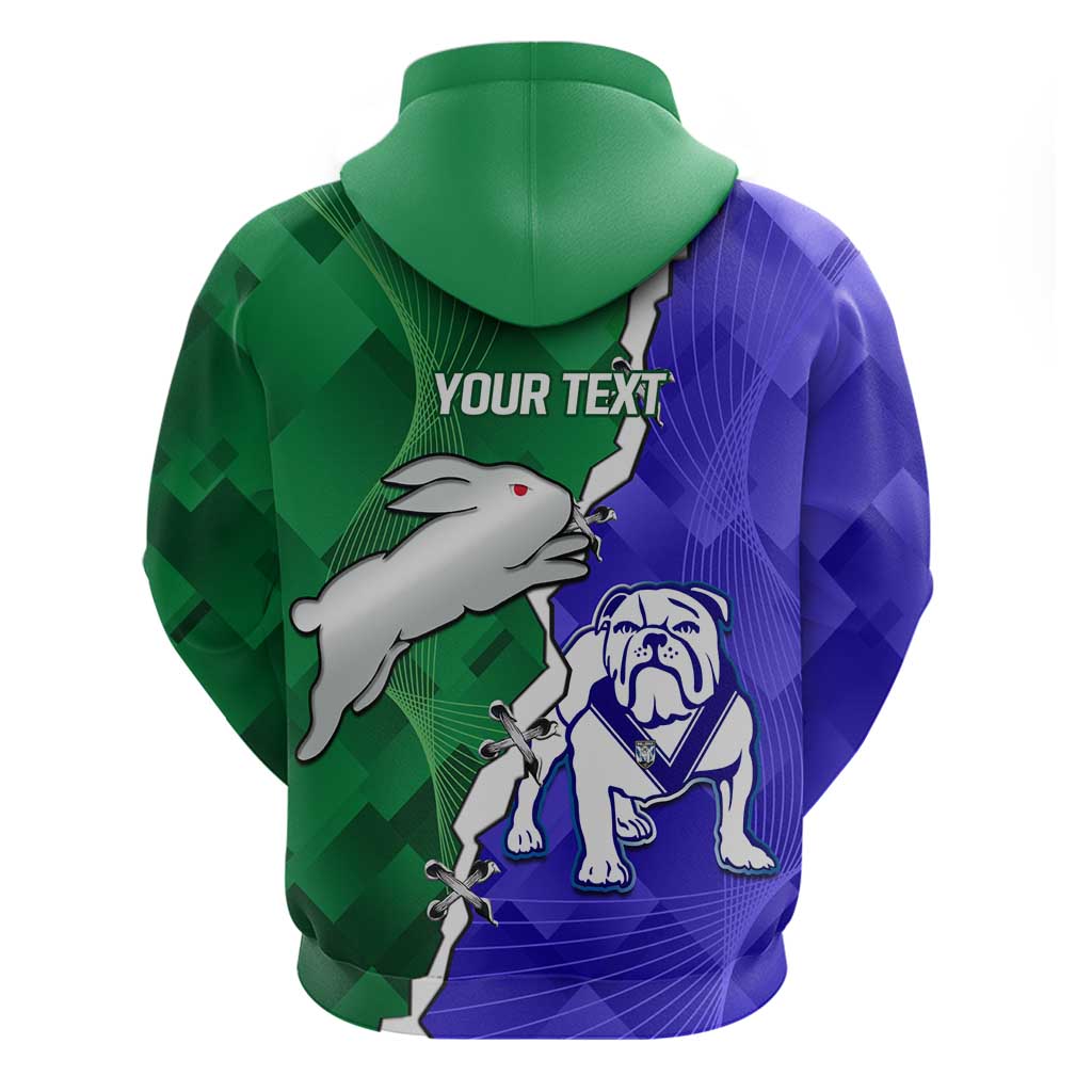 Personalised Rabbitohs and Bulldogs Hoodie Dynamic Sporty Version