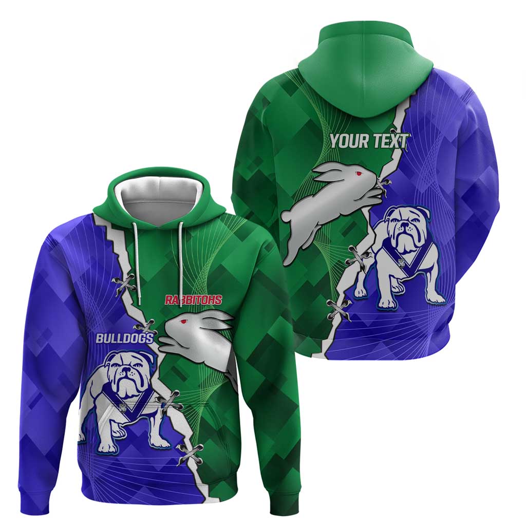 Personalised Rabbitohs and Bulldogs Hoodie Dynamic Sporty Version