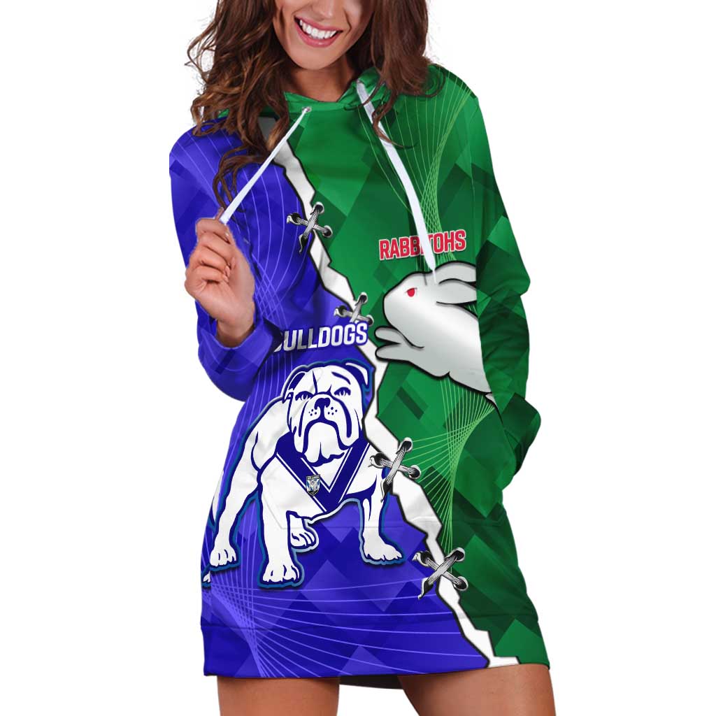 Personalised Rabbitohs and Bulldogs Hoodie Dress Dynamic Sporty Version
