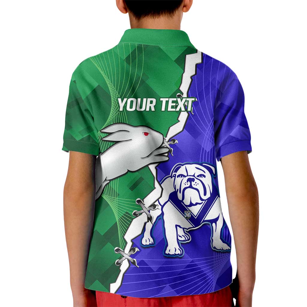 Personalised Rabbitohs and Bulldogs Kid Polo Shirt Dynamic Sporty Version