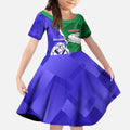 Personalised Rabbitohs and Bulldogs Kid Short Sleeve Dress Dynamic Sporty Version