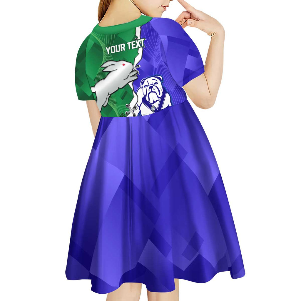 Personalised Rabbitohs and Bulldogs Kid Short Sleeve Dress Dynamic Sporty Version