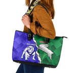 Rabbitohs and Bulldogs Leather Tote Bag Dynamic Sporty Version