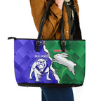 Rabbitohs and Bulldogs Leather Tote Bag Dynamic Sporty Version