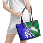 Rabbitohs and Bulldogs Leather Tote Bag Dynamic Sporty Version