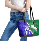 Rabbitohs and Bulldogs Leather Tote Bag Dynamic Sporty Version