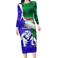 Personalised Rabbitohs and Bulldogs Long Sleeve Bodycon Dress Dynamic Sporty Version