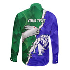 Personalised Rabbitohs and Bulldogs Long Sleeve Button Shirt Dynamic Sporty Version