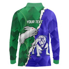 Personalised Rabbitohs and Bulldogs Long Sleeve Polo Shirt Dynamic Sporty Version