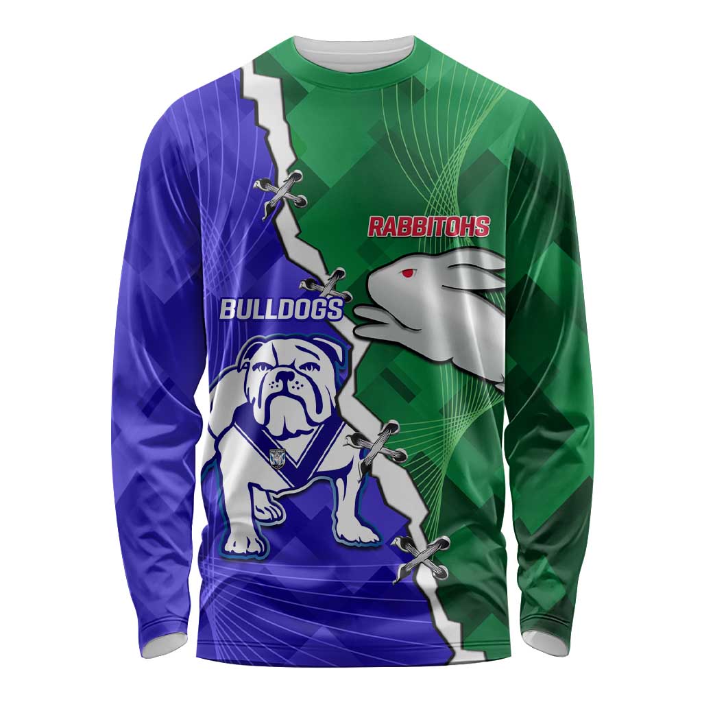 Personalised Rabbitohs and Bulldogs Long Sleeve Shirt Dynamic Sporty Version