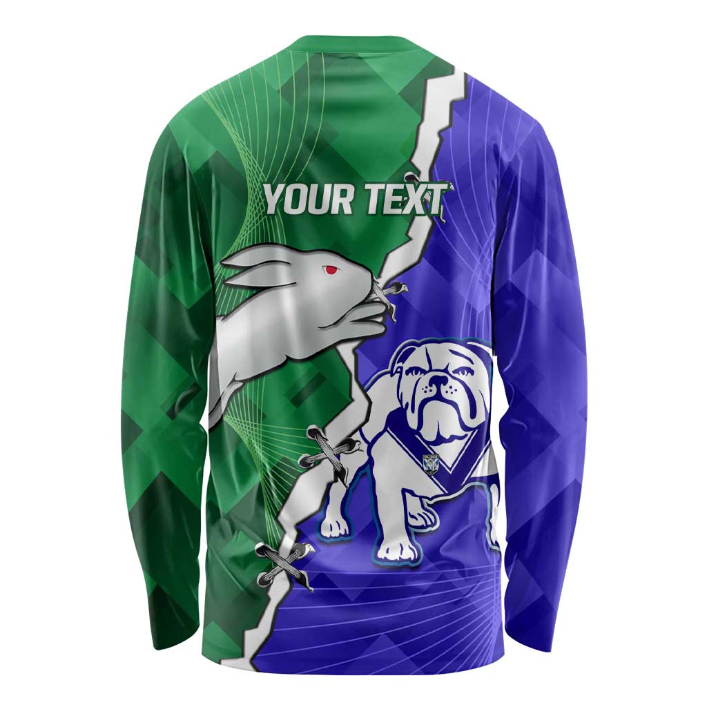 Personalised Rabbitohs and Bulldogs Long Sleeve Shirt Dynamic Sporty Version