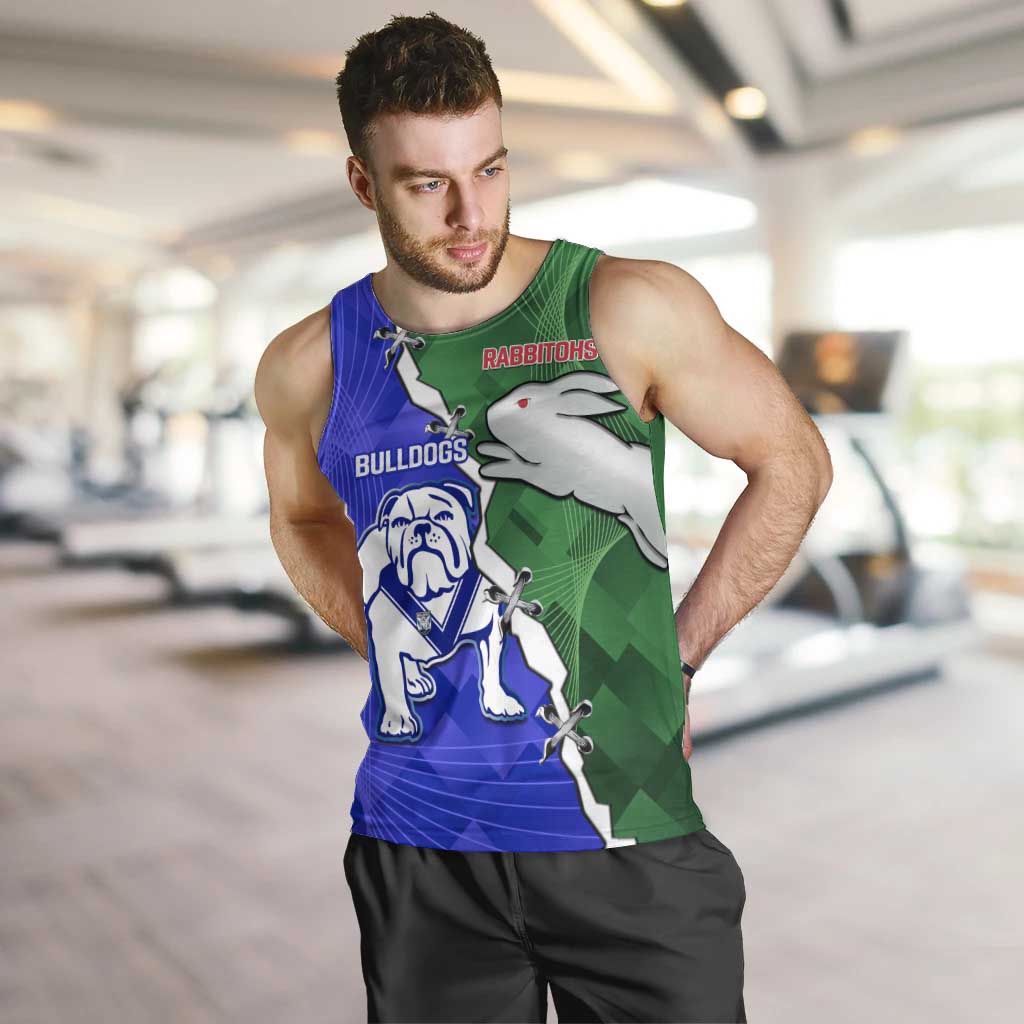Personalised Rabbitohs and Bulldogs Men Tank Top Dynamic Sporty Version