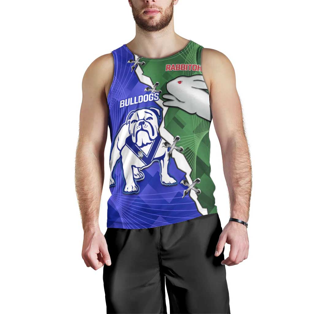 Personalised Rabbitohs and Bulldogs Men Tank Top Dynamic Sporty Version