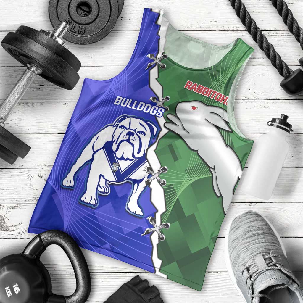 Personalised Rabbitohs and Bulldogs Men Tank Top Dynamic Sporty Version