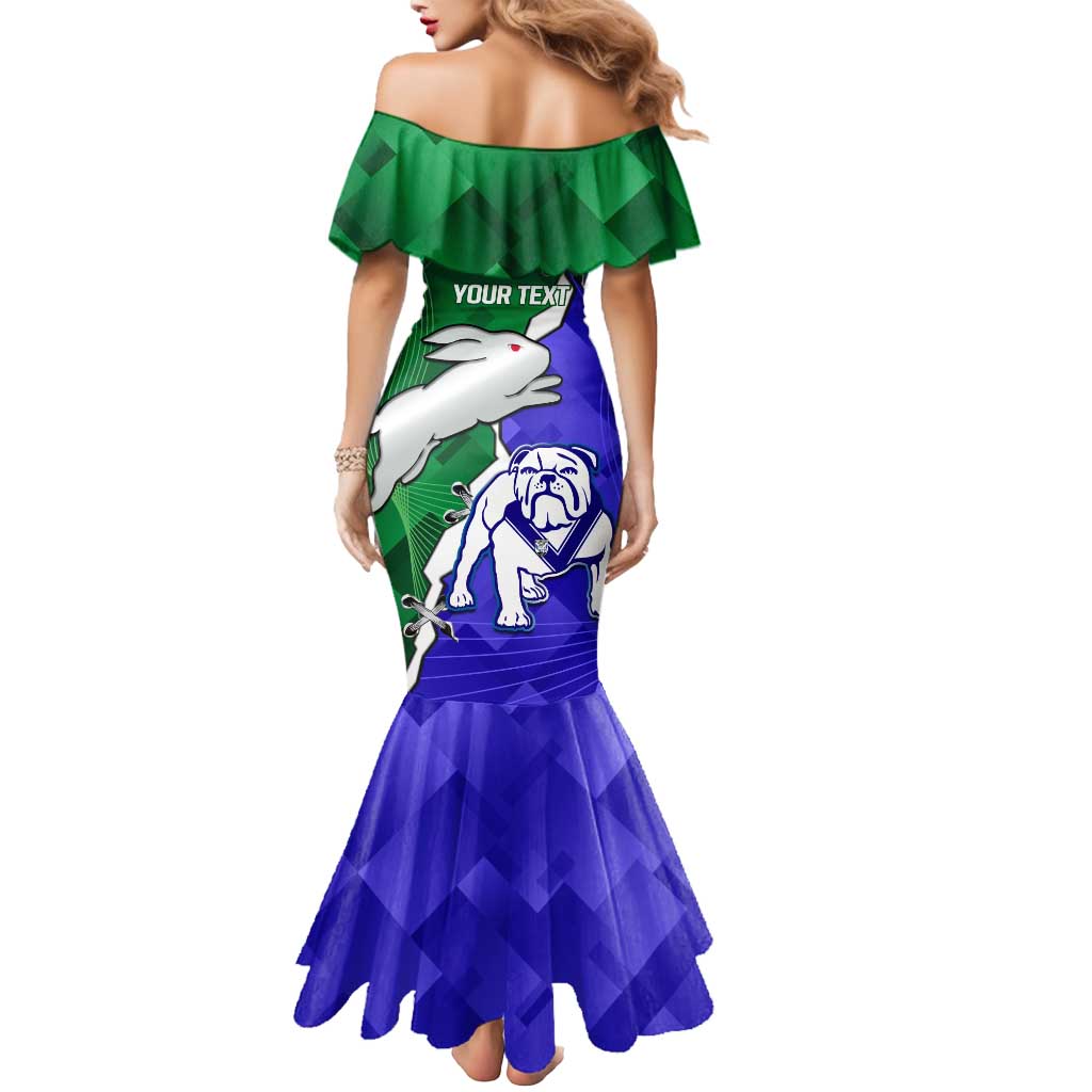 Personalised Rabbitohs and Bulldogs Mermaid Dress Dynamic Sporty Version
