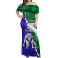 Personalised Rabbitohs and Bulldogs Off Shoulder Maxi Dress Dynamic Sporty Version