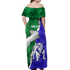 Personalised Rabbitohs and Bulldogs Off Shoulder Maxi Dress Dynamic Sporty Version