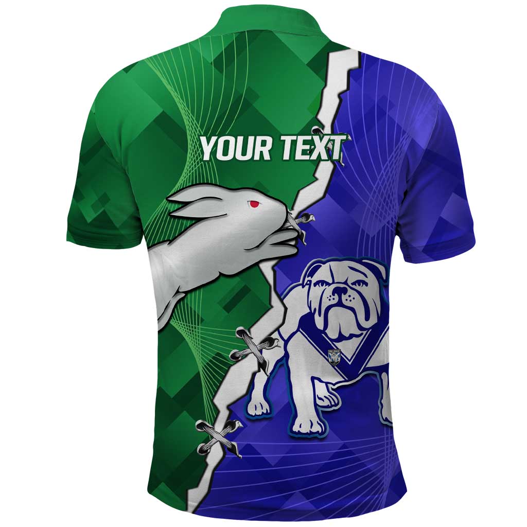 Personalised Rabbitohs and Bulldogs Polo Shirt Dynamic Sporty Version