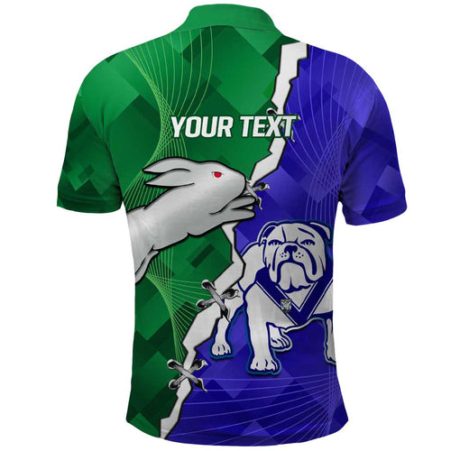Personalised Rabbitohs and Bulldogs Polo Shirt Dynamic Sporty Version