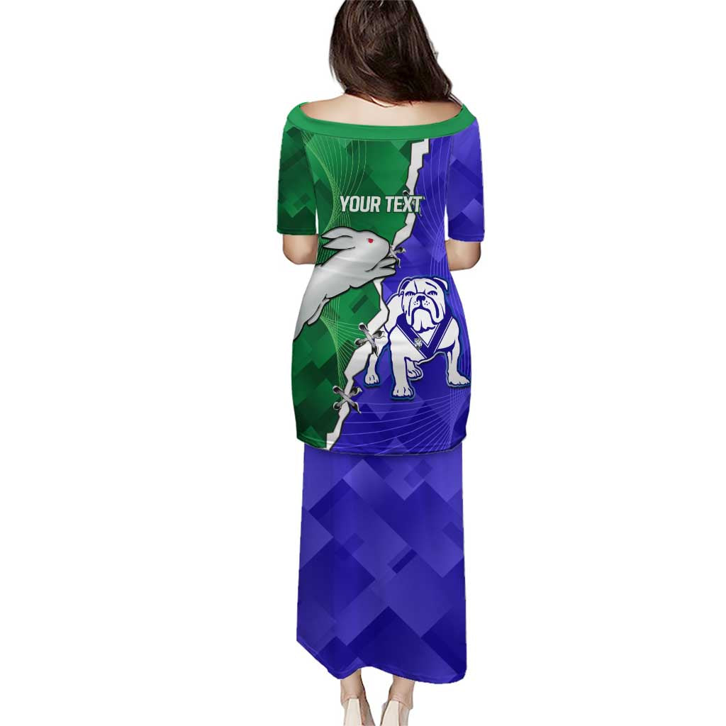 Personalised Rabbitohs and Bulldogs Puletasi Dynamic Sporty Version