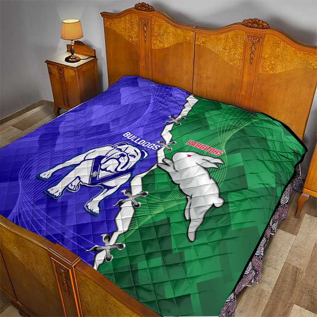 Rabbitohs and Bulldogs Quilt Dynamic Sporty Version