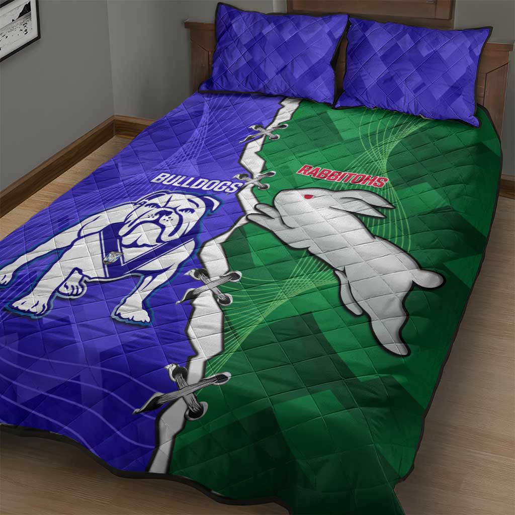 Rabbitohs and Bulldogs Quilt Bed Set Dynamic Sporty Version