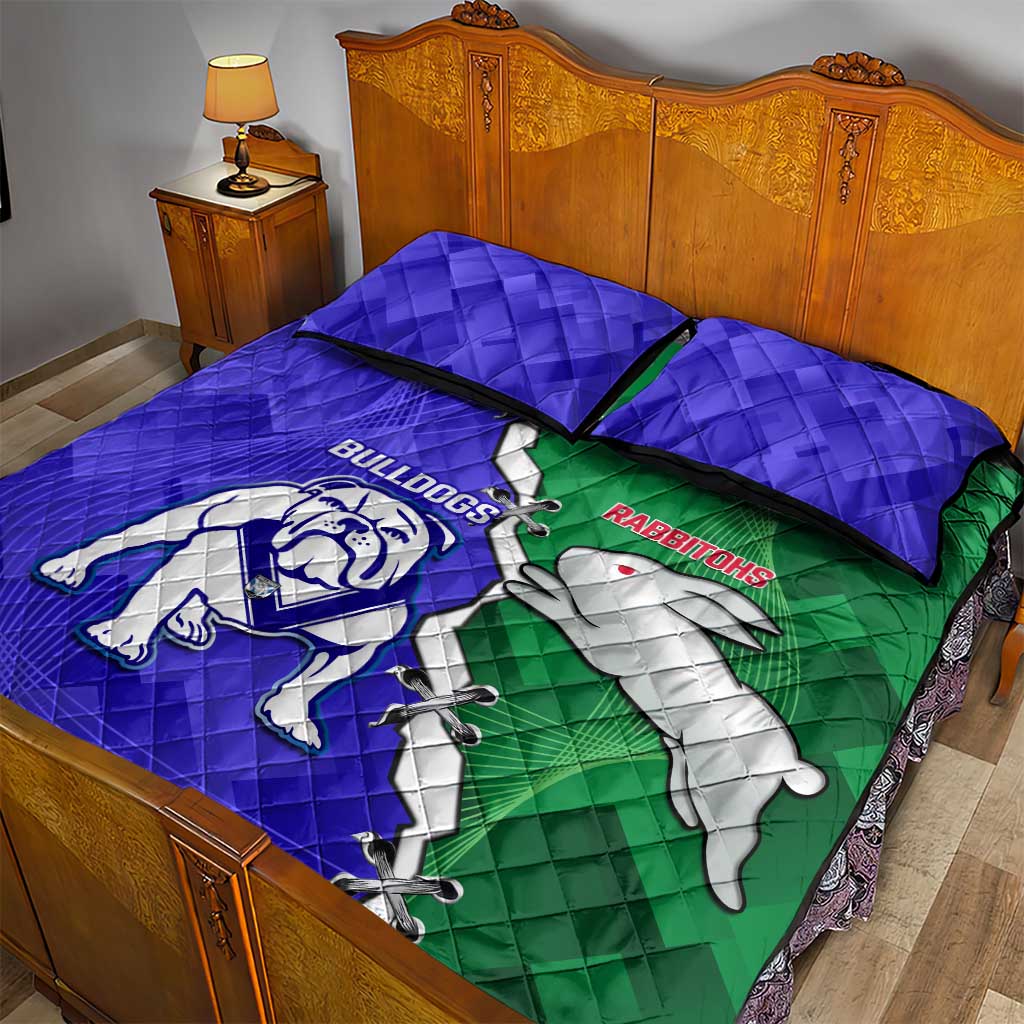 Rabbitohs and Bulldogs Quilt Bed Set Dynamic Sporty Version
