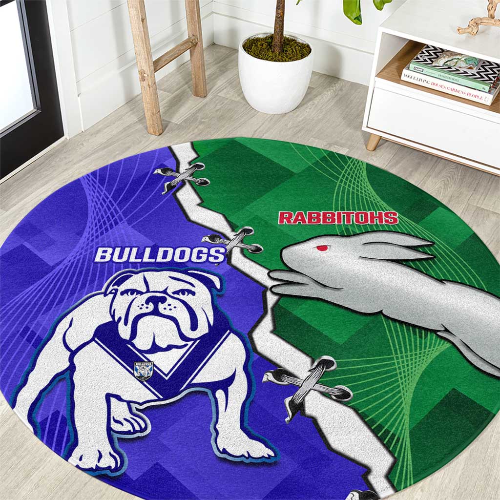 Rabbitohs and Bulldogs Round Carpet Dynamic Sporty Version