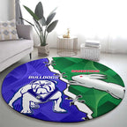 Rabbitohs and Bulldogs Round Carpet Dynamic Sporty Version