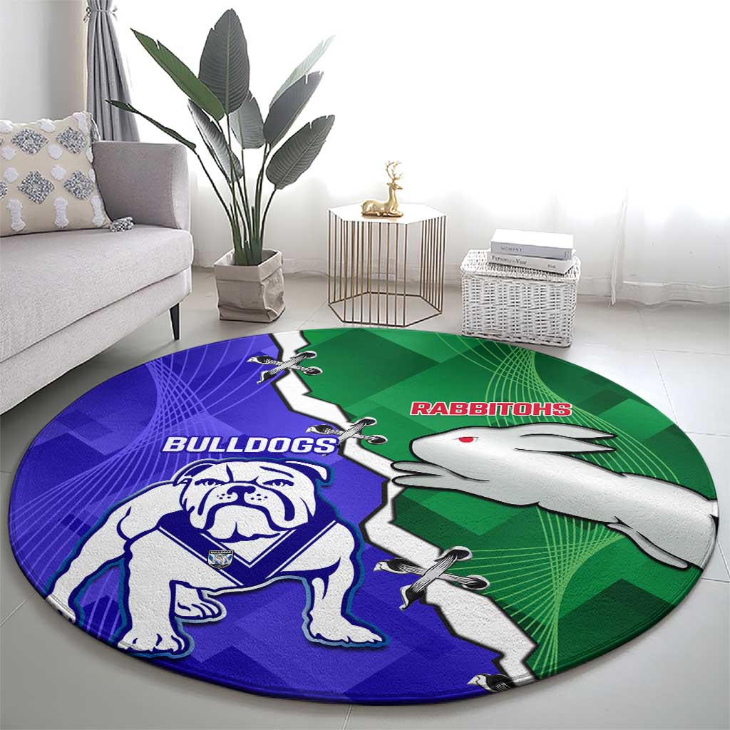 Rabbitohs and Bulldogs Round Carpet Dynamic Sporty Version
