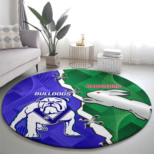 Rabbitohs and Bulldogs Round Carpet Dynamic Sporty Version