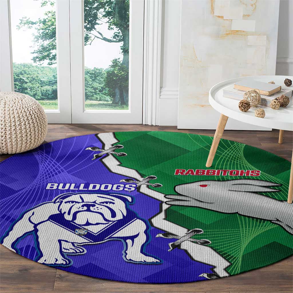 Rabbitohs and Bulldogs Round Carpet Dynamic Sporty Version