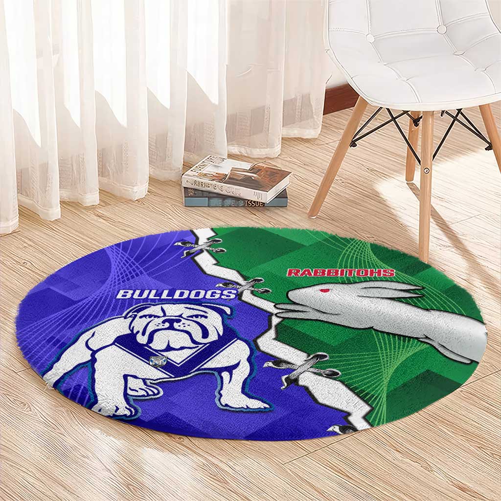 Rabbitohs and Bulldogs Round Carpet Dynamic Sporty Version