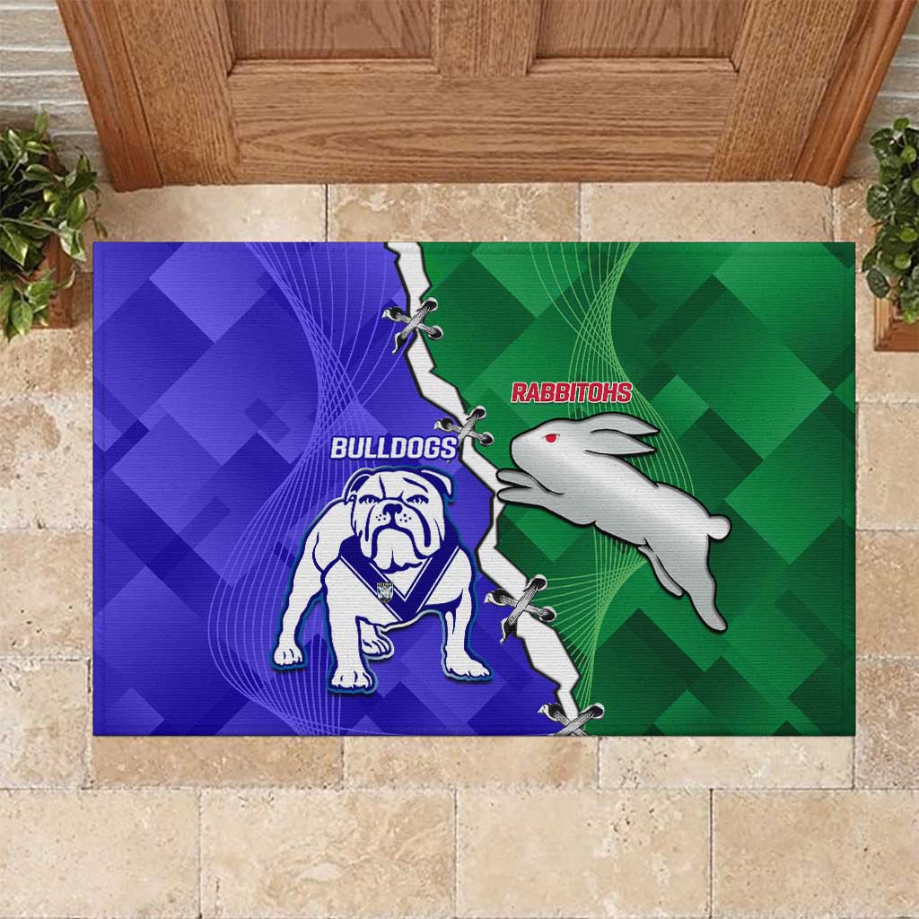Rabbitohs and Bulldogs Rubber Doormat Dynamic Sporty Version
