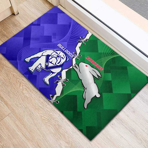 Rabbitohs and Bulldogs Rubber Doormat Dynamic Sporty Version