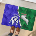Rabbitohs and Bulldogs Rubber Doormat Dynamic Sporty Version